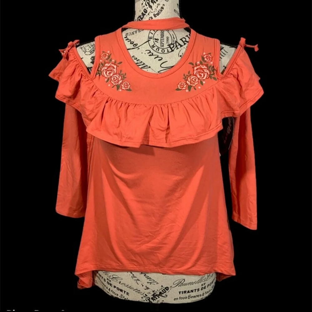 Girls 7/8 cold shoulder blouse